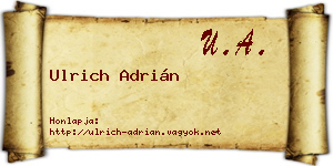 Ulrich Adrián névjegykártya